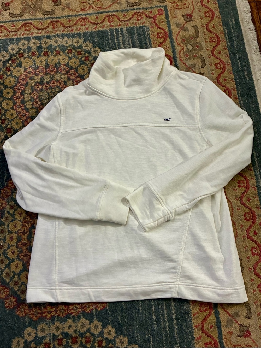 Vineyard Vines Off-White Funnel Neck Pullover